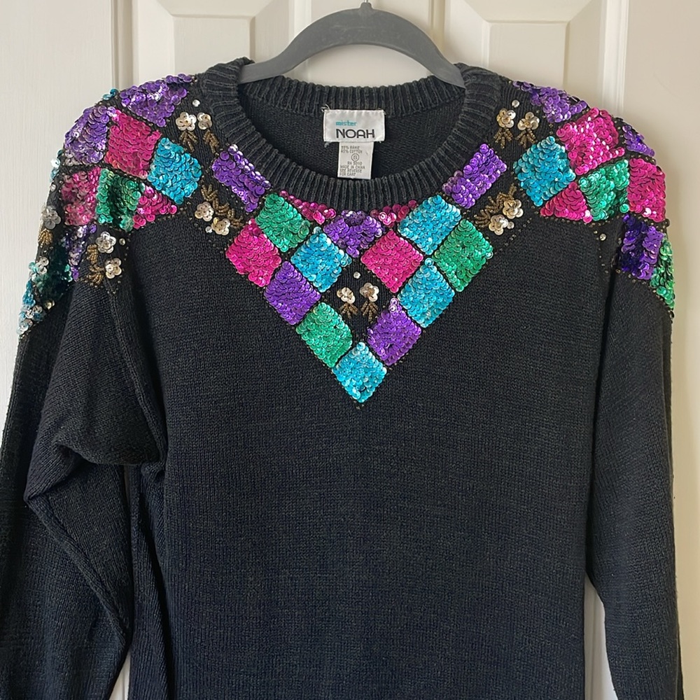 VINTAGE MISTER NOAH Sequin Sweater Dress Size S